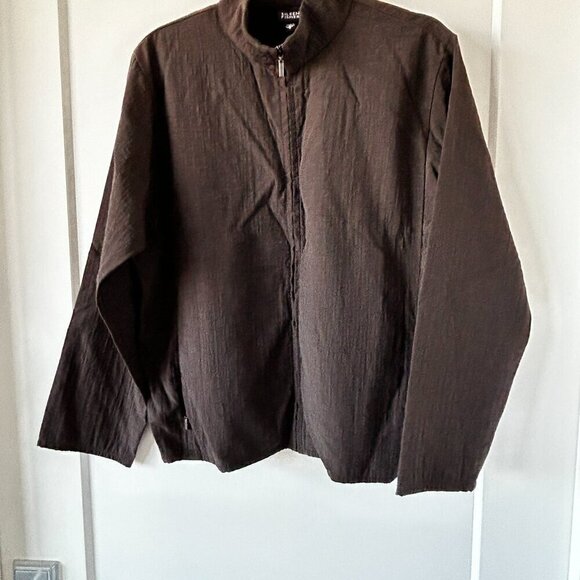 Eileen Fisher Chocolate Brown Textured Jacket - Picture 1 of 13